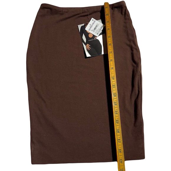 Naked Wardrobe Hourglass Mini Skirt Bodycon Pencil Chocolate Size S Small NWT - Picture 7 of 9